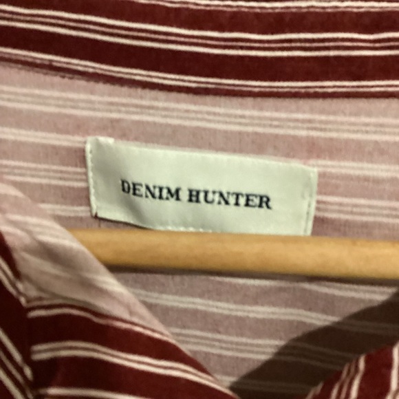 Vintage burgundy and white shirt with contrasting stripes. - Picture 7 of 7